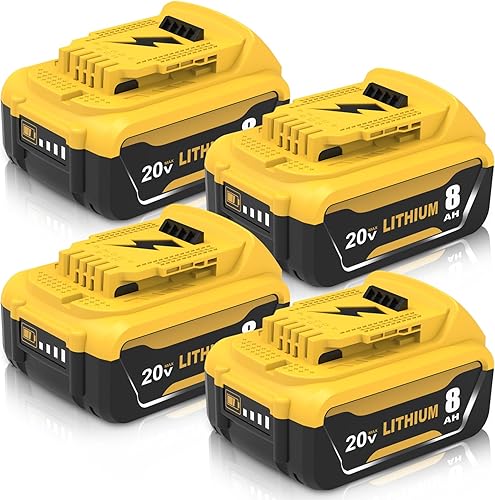Miniatura 11 de Paquete de 8 baterías de repuesto para batería Dewalt de iones de litio de 20 V 6.0 Ah, alta capacidad, 6,000 mAh, repuesto para batería