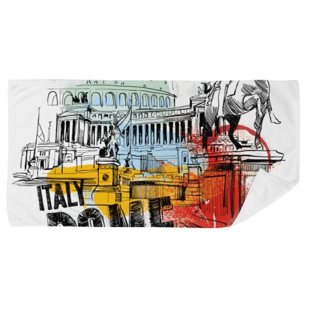 Serviette de bain Rome paysage antique pour une décoration de salle de bain romaine
