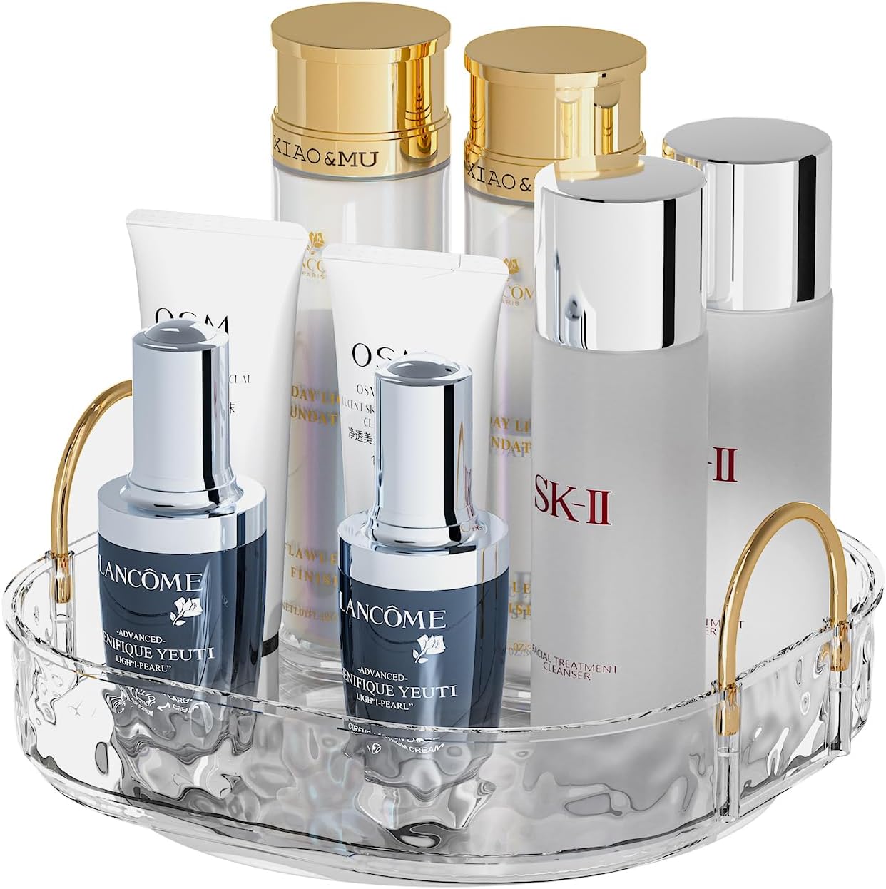Organizador de maquillaje giratorio 360, organizador giratorio de 1 nivel para el cuidado de la piel, organizadores de perfumes, almacenamiento de