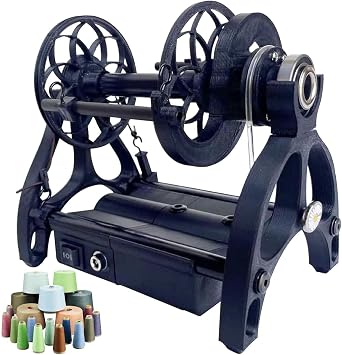 Electric Spinning Wheel Machine,12v Yarn Ball Winder,Stepless Speed Regulation/800rpm Speed/Forward and Reverse Switching/Capacity 4 Oz 120G-for Yarn Weaving Blending Roving Craft,Black