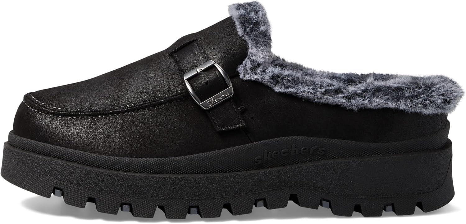 Skechers Women's Shindigs-Forever Retro Mule, Black/Black, 11
