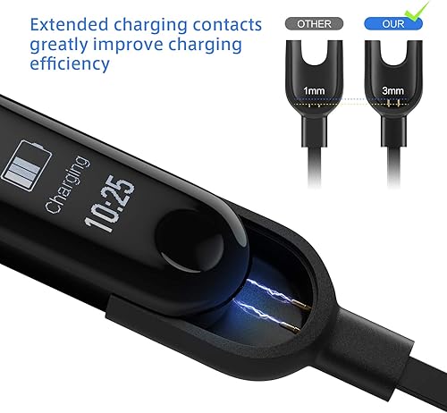 Miniatura 3 de Cable cargador para Mi Band 3 Carga USB Xiaomi 3 Smartwatch, paquete de 2