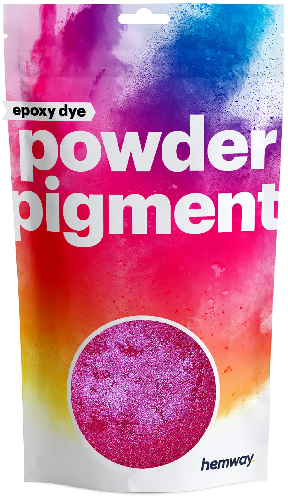 Hemway Metallic Cerise Pink Epoxy Dye Powder Pigment Powder 50G | Mica Pigment For Resin, Epoxy, Polyurethane Paint, Jewellery & Resin Floors, Colour Enhancement