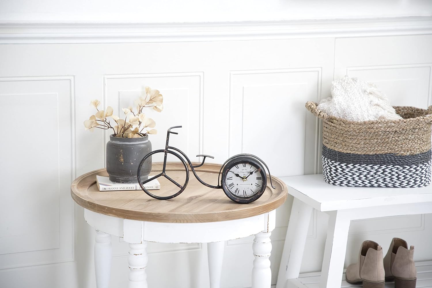 Deco 79 Metal Bike Clock, 15" x 4" x 8", Black Black 15" x 4" x 8"