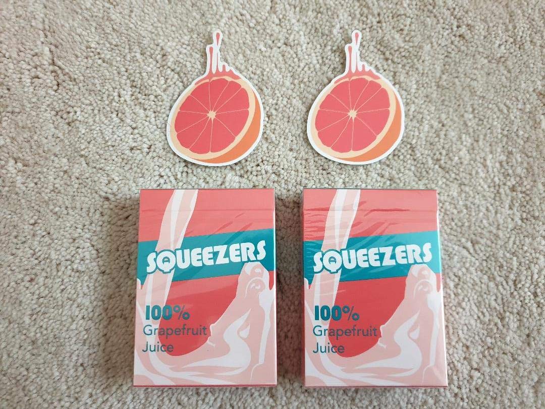 Amazon.com: Squeezers Playing Cards 2 Decks Rare Limited Grapefruit Edition  : Toys & Games