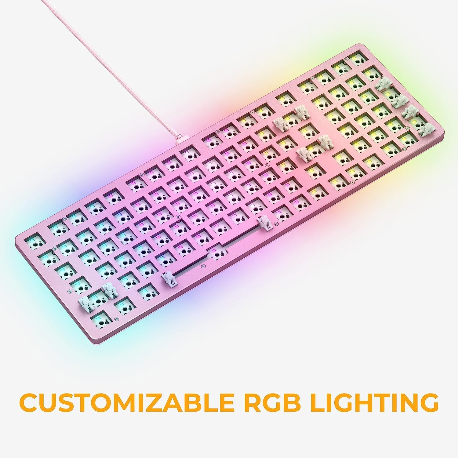 GLORIOUS GMMK 2 Full Size Barebones Mechanical Gaming Keyboard - USB-C 2.0 - Pink