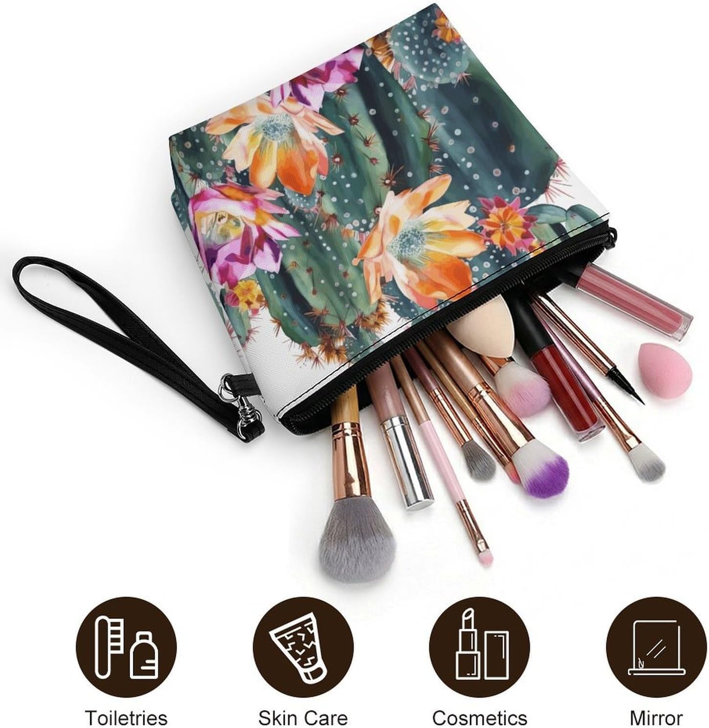Handheld Makeup Bag, Multifunctional Storage Travel Toiletry Bag image 5