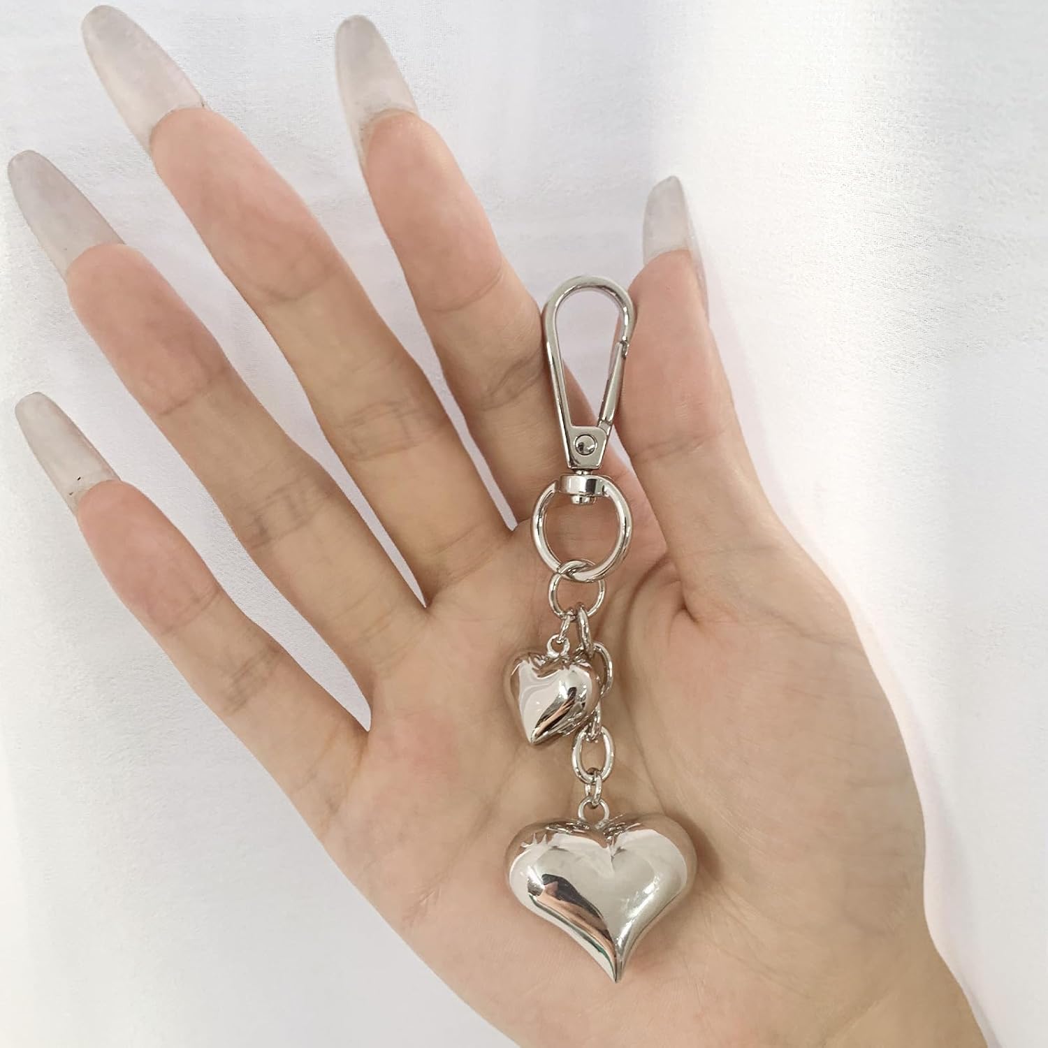 Heart KeyChain for Women Bagchain Gold Silver Fashion Keychains Accessories - Image 6