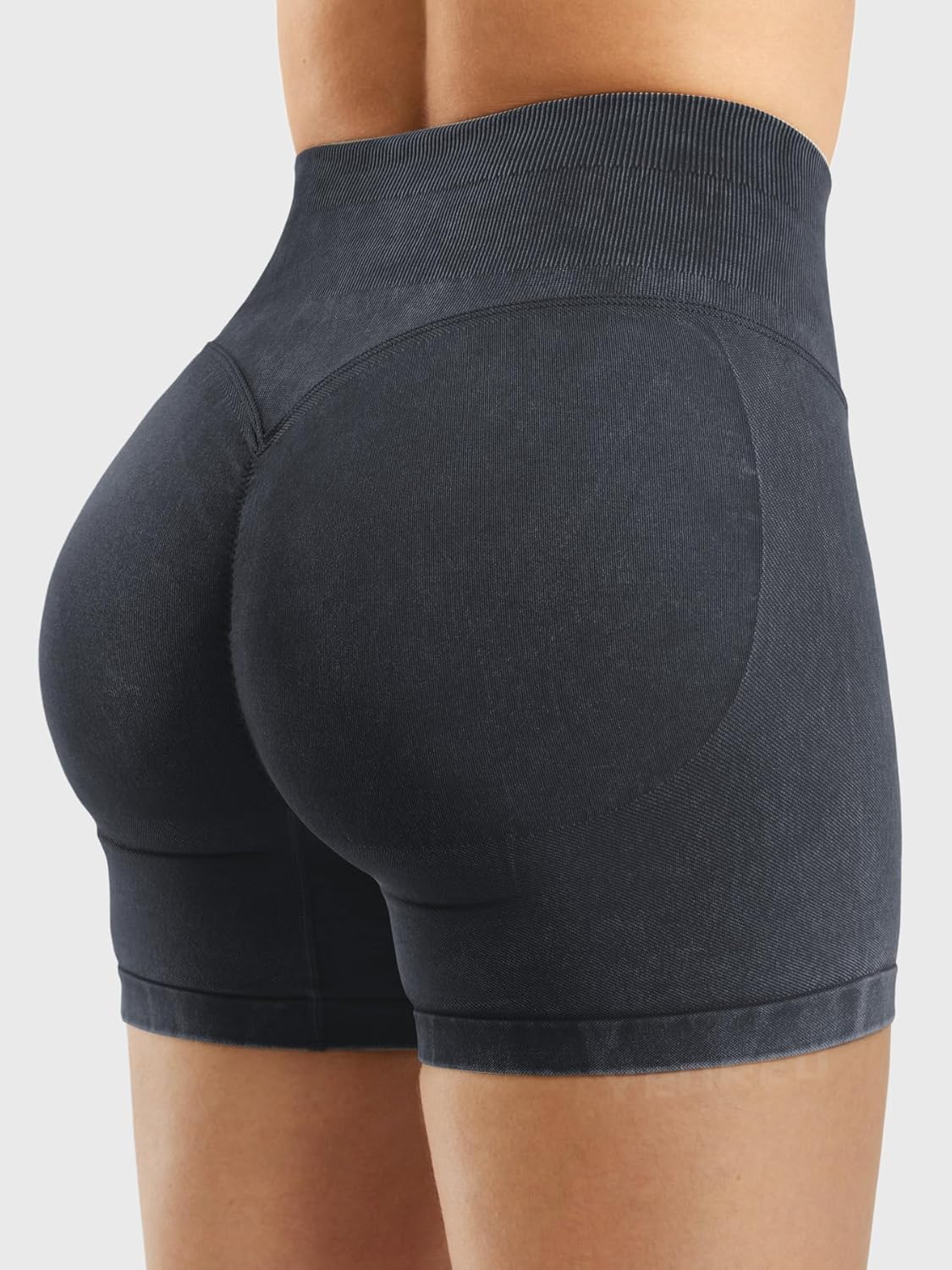 YEOREO Women's Workout Gym Shorts 4.5" Colinne Butt Lifting Hidden Scrunch Seamless Impact Booty Biker Shorts - Image 2