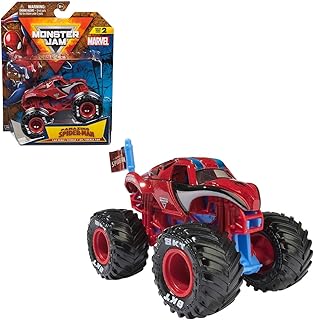SUNNY, Monster Jam, Marvel, Carrinho de Brinquedo, Veículo 1:64, Homem-Aranha, Acima de 3 anos