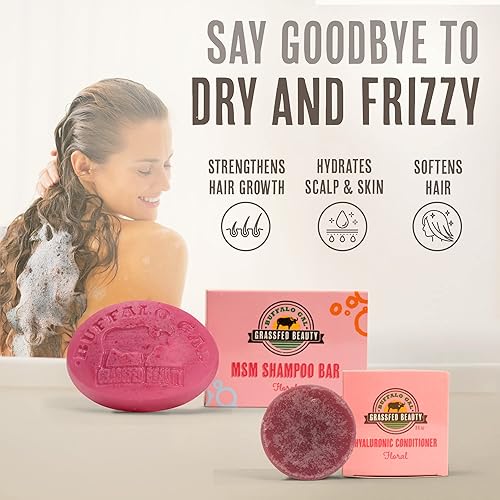 Miniatura 4 de MSM Barra de champú + barra de acondicionador de cabello hialurónico, champú y acondicionador de barra sólida para el crecimiento del cabello, sin