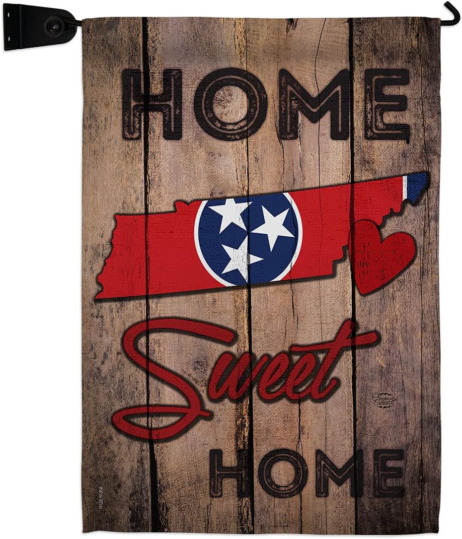 State Tennessee Home Sweet Garden Flag Set Wall Hanger Americana States USA American Territories Republic Country Particular Area Small Gift Yard House Banner Made In 13 X 18.5