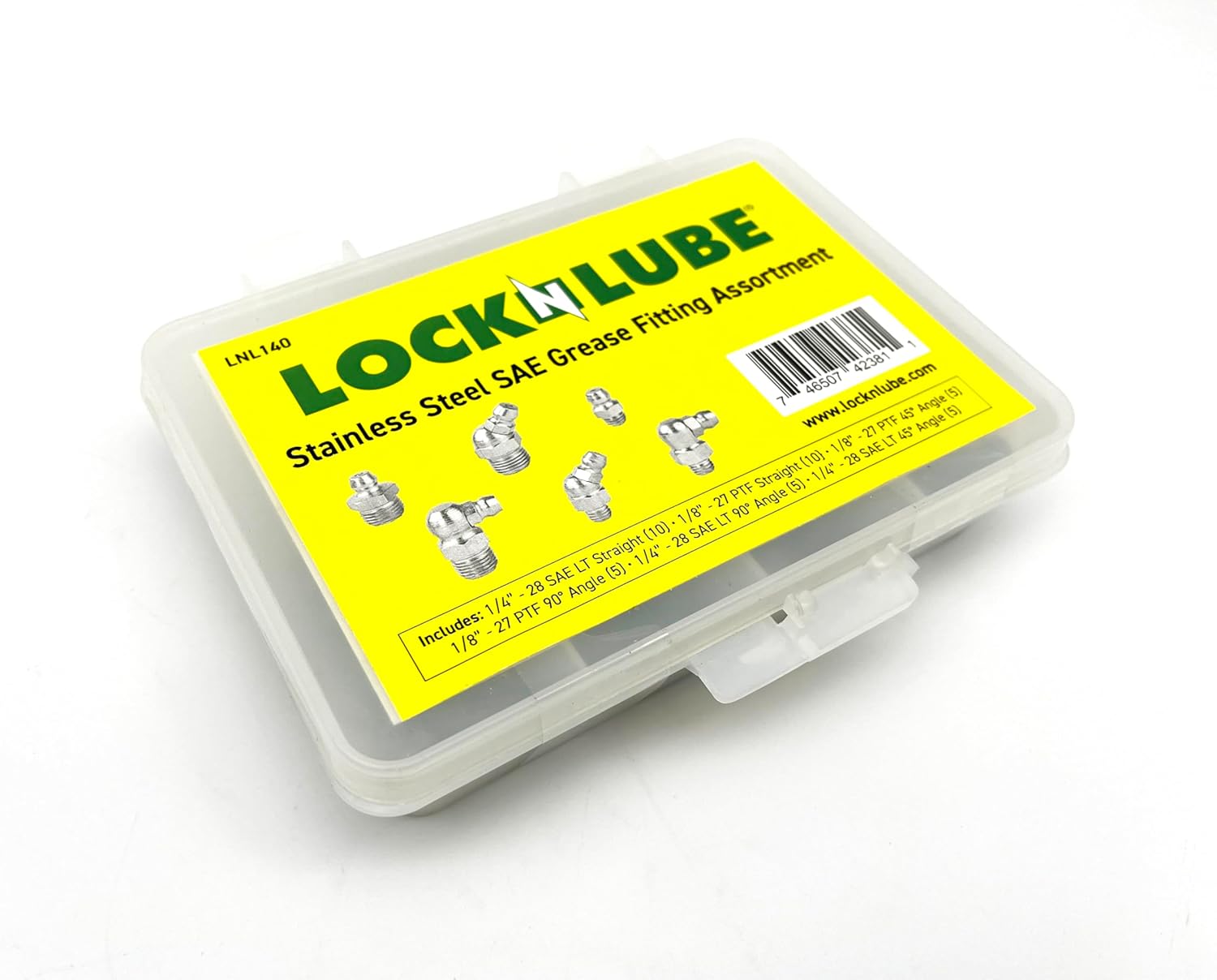 LockNLube LNL140 Stainless Steel SAE Grease Fittings Set