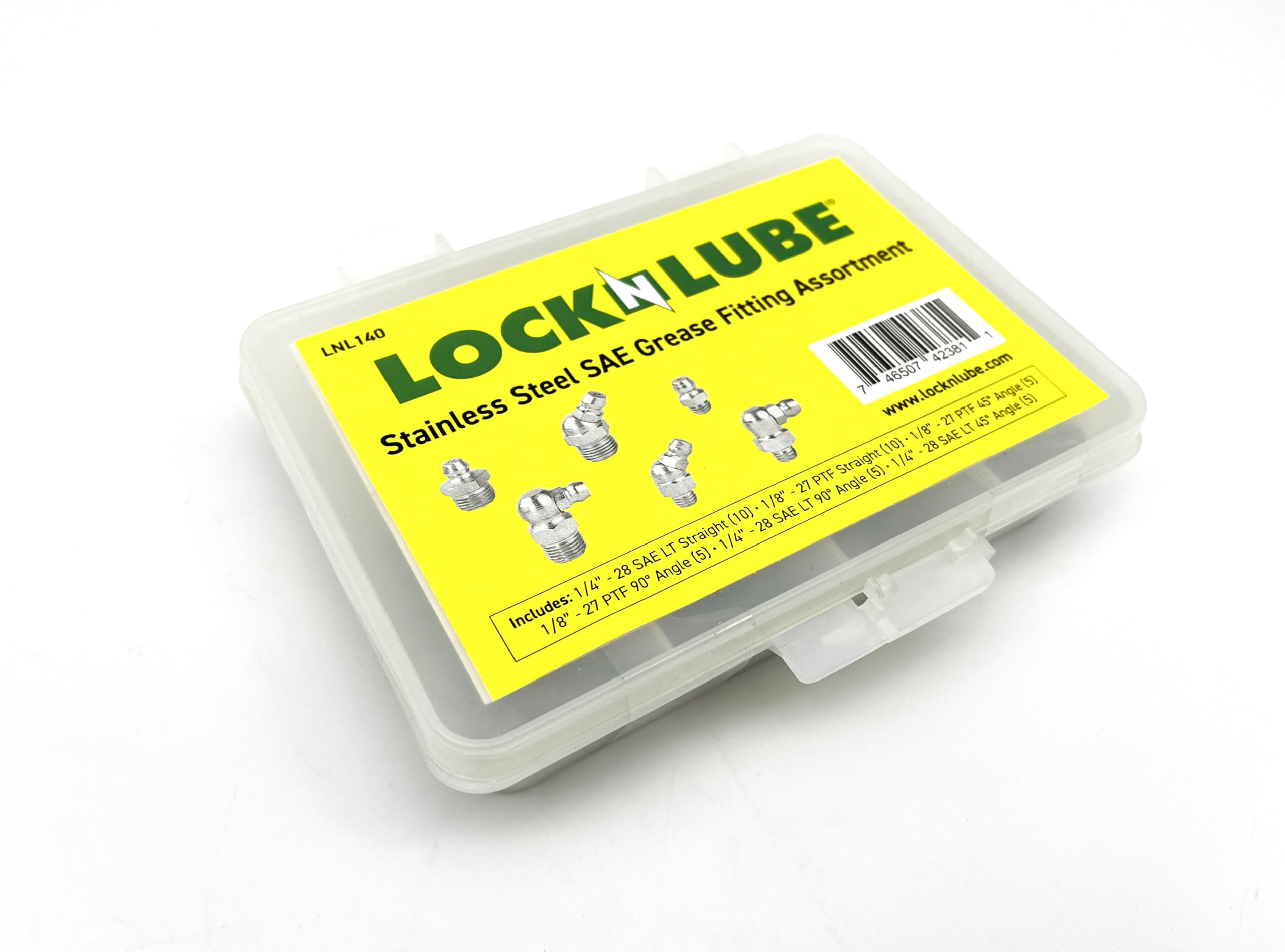 LockNLube Juego de accesorios de grasa de acero inoxidable - SAE