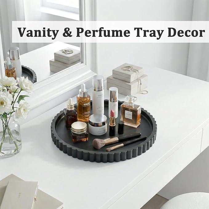 Bandeja de Baño Redonda de Silicona HighHerz de 10.1 Pulgadas, Negro miniatura 5