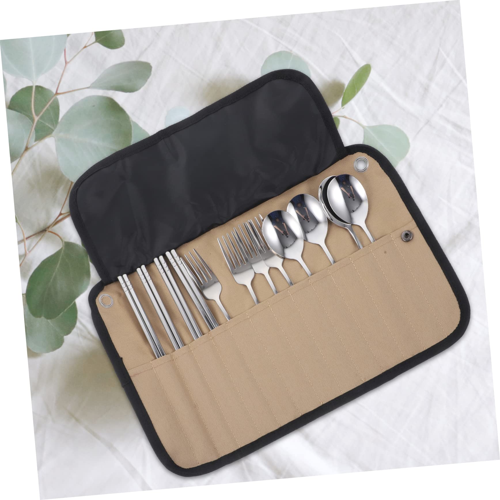 YARNOW Campinggeschirr Besteckset Für Picknick Tragbarem Campingzubehör Und Faltbarer Geschirrtasche Praktisches Geschirr Und Besteck Outdoor-aktivitäten