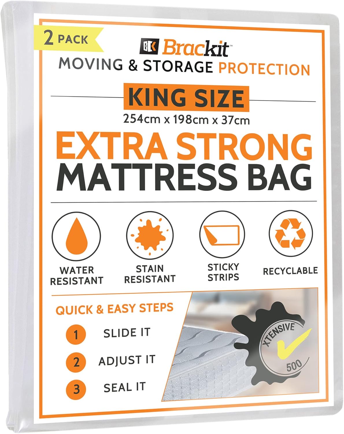 2 x King Size Mattress Bag For Moving, Transport, And Storage Self