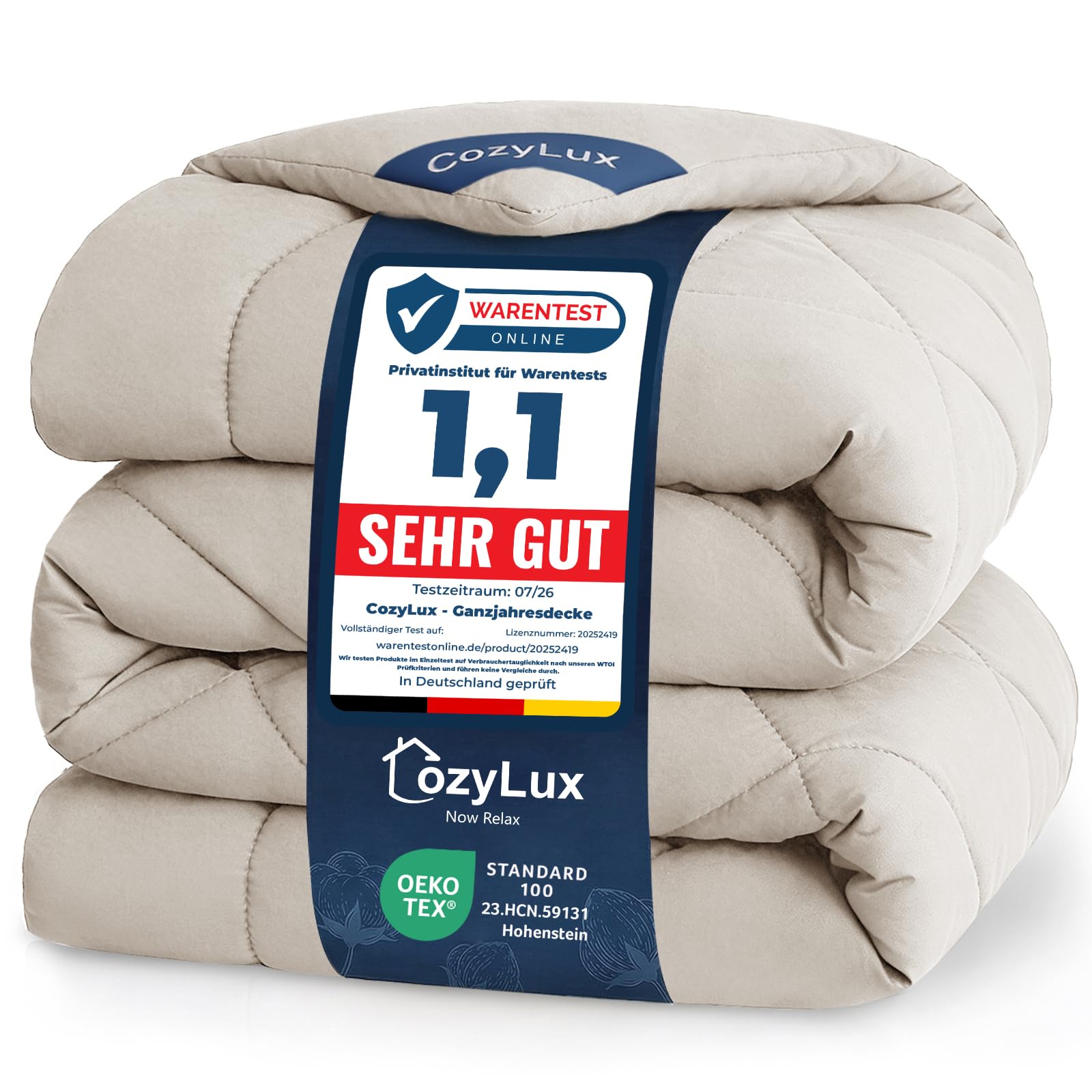 CozyLux Bettdecke 240x260 cm Leinen für 4 Jahreszeiten