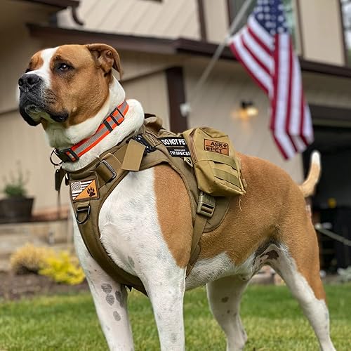 Miniatura 5 de Parches para arnés para perro, parche para perro de servicio con cierre de gancho y bucle, parche táctico bordado de alta visibilidad para perros de