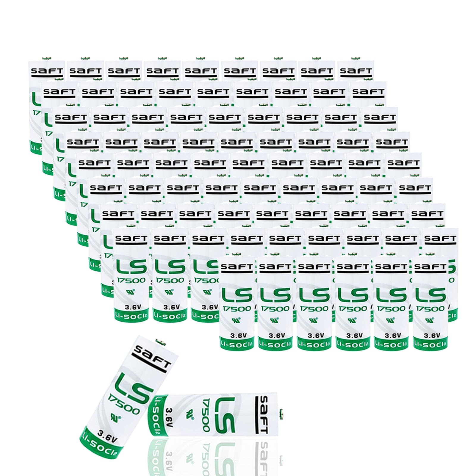 [80 Pack] 3.6V LS17500 Lithium Battery for SAFT LS17500 LS 17500 Battery for CNC Machine Tools, 3600mAh