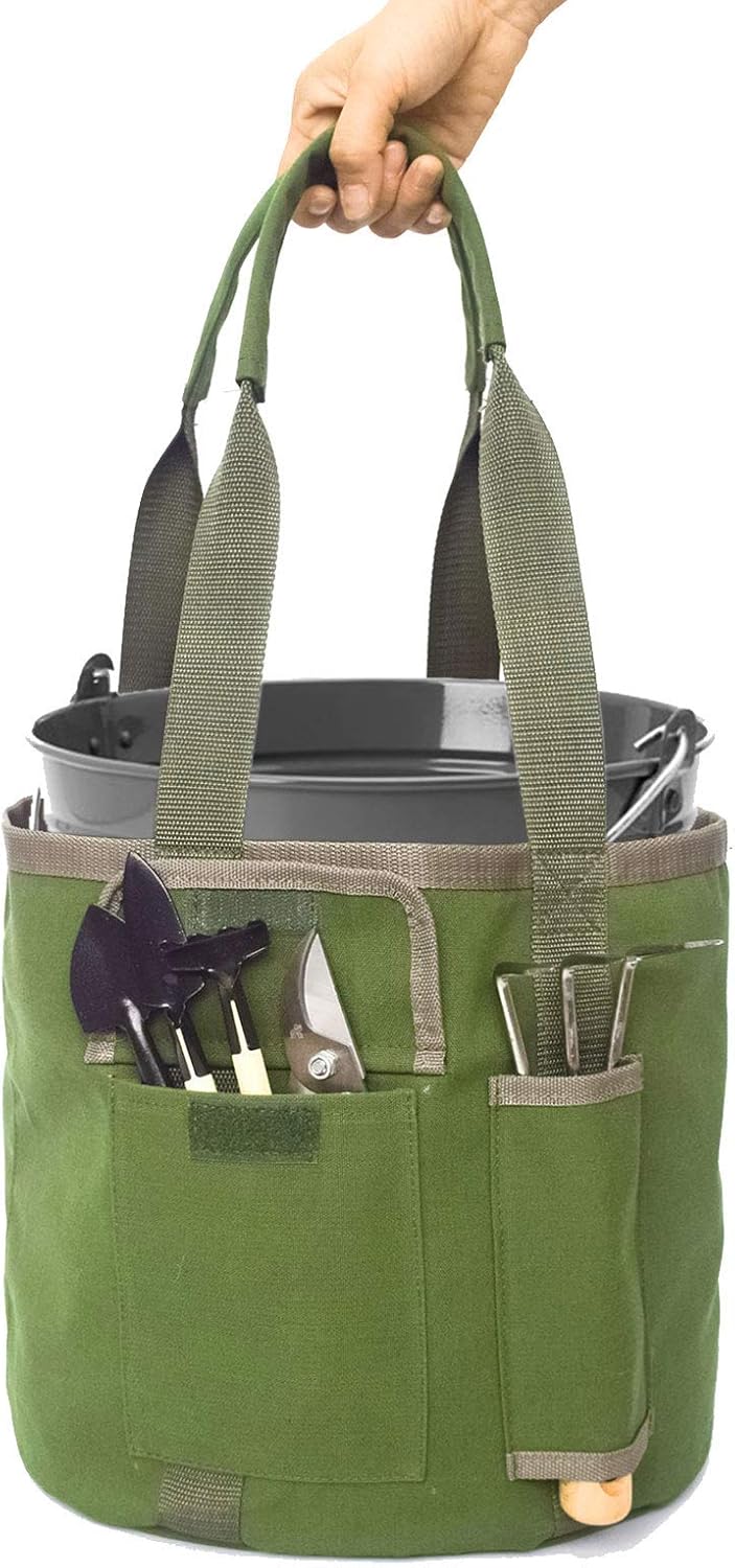 Round Gardening Tool Bag Garden Tote Bag with Pockets 5