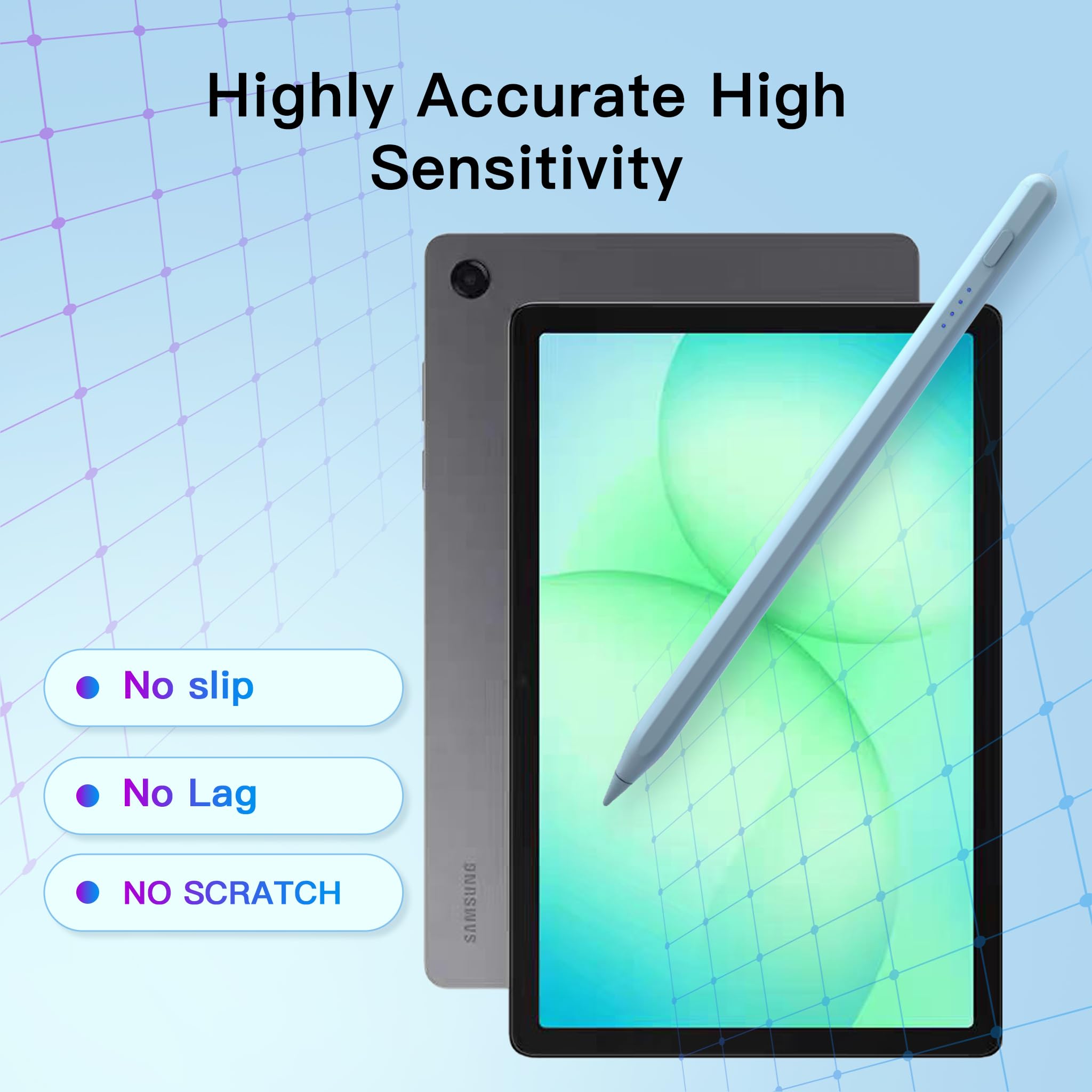 Penna Stylus Tab A11+ per Samsung Galaxy Tab A11/A9/A9+Plus Tablet Android Ricarica Rapida, Precisa S Pencil per Touchscreen Stylus (Blu)