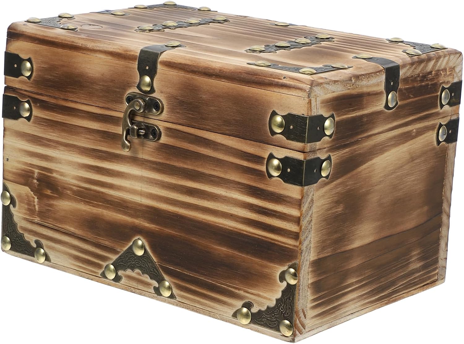 ABOOFAN Vintage Wooden Jewelry Box Lock Trinket Storage for Rings Earrings Necklaces Decorative Treasure Chest for Home