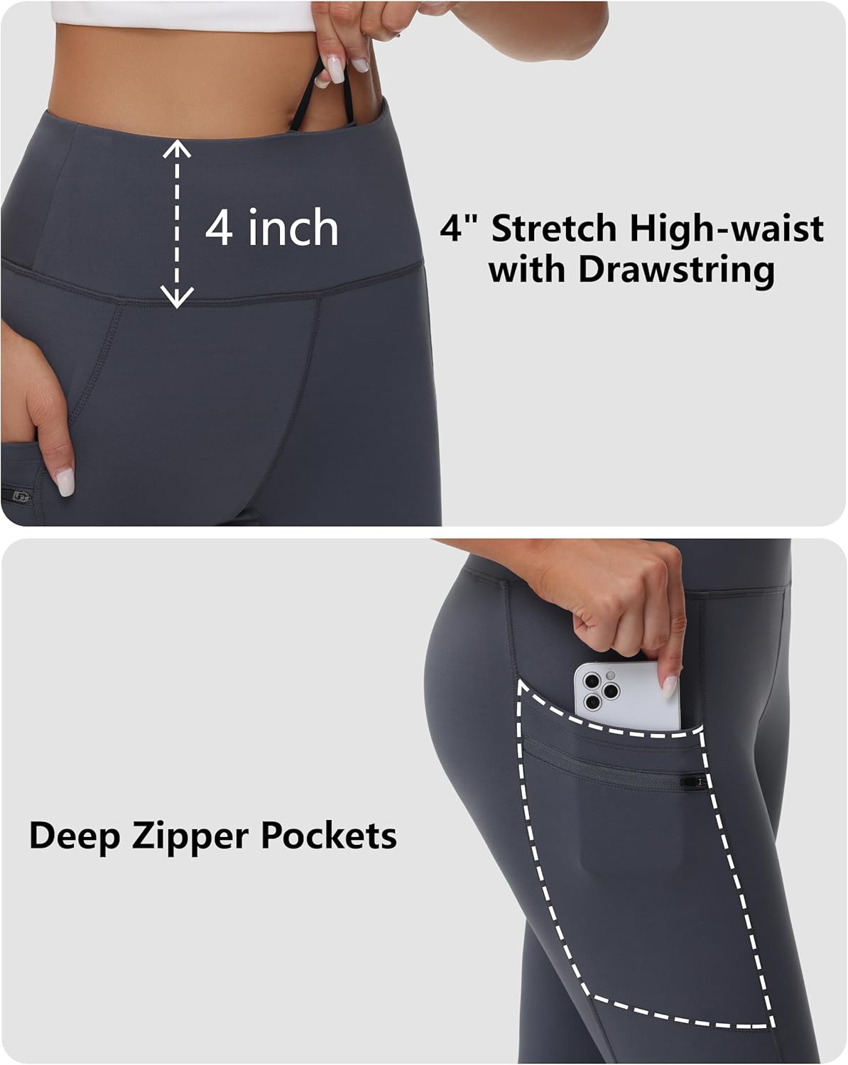 レディース フリース裏地 レギンス ジッパーポケット 冬 ヨガ ランニング 暖かいパンツ 防寒 防水 保温タイツ