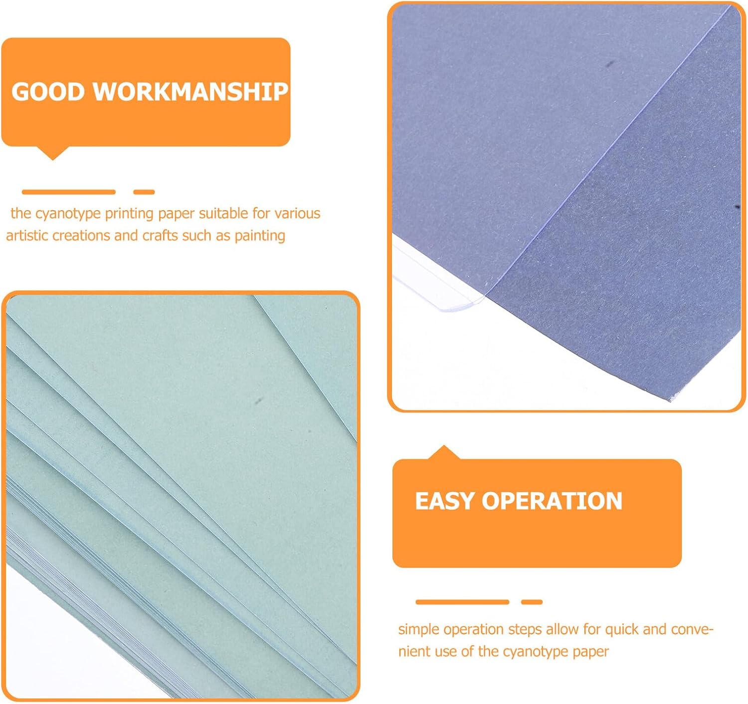 ULDIGI Cyanotype Sun Print Paper Kit 32 Sheets A5 with Clip Solar Activated DIY Printing Paper for Arts and Crafts Projects