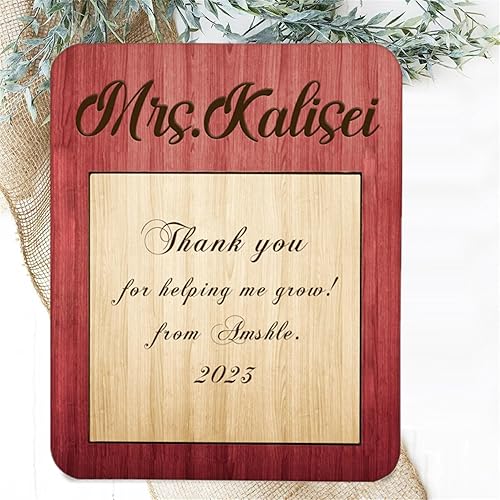 Miniatura 8 de Soporte de bolígrafo personalizado para escritorio, lindo soporte de madera para lápices para profesores, organizador de escritorio de regreso a