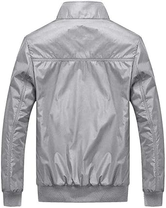 Mens Outerwear Zip Up Lightweight Patchwork Outdoor Recreation Jackets Grey