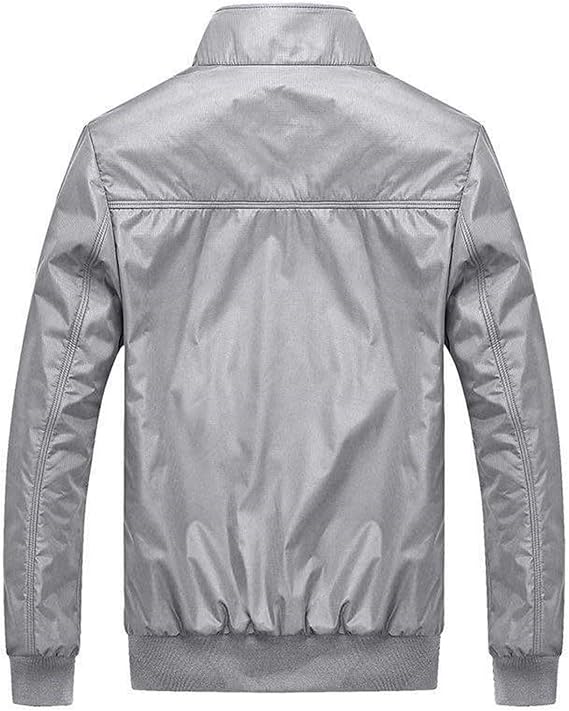 Mens Outerwear Zip Up Lightweight Patchwork Outdoor Recreation Jackets Grey