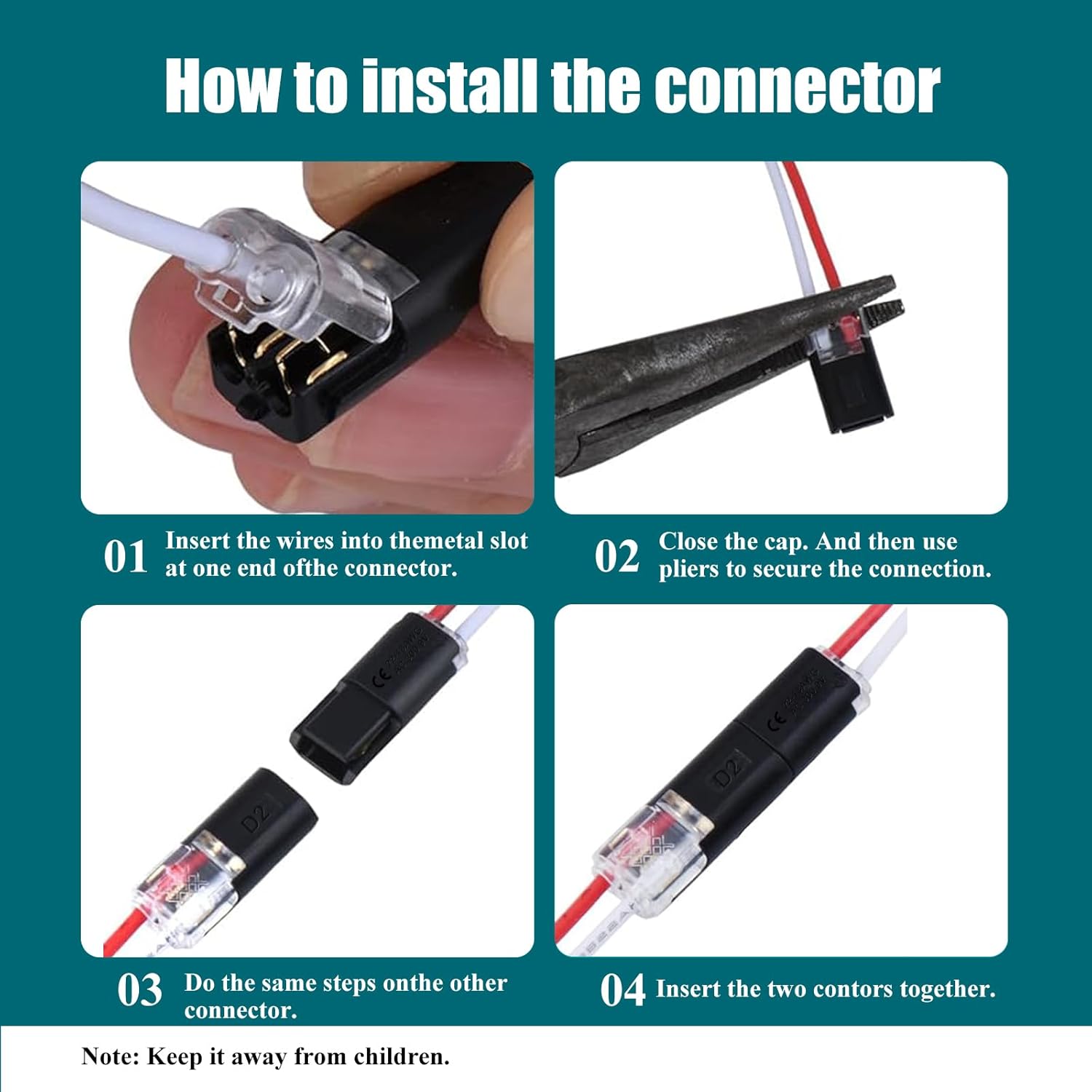 30pcs Low Voltage 2 Pin Quick Wire Connector, Led Light Strip Connectors 2 Pin, Double-Wire Plug-in Connector for LED Strips, Power Cables, Landscape Lighting (for 18-22 AWG)