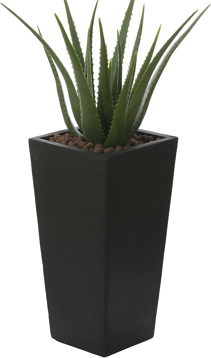 LuxenHome Tall Planters for Indoor Plants, Tapered Black Planters for Outdoor Plants, 18.5" Plant Pots Outdoor/Indoor, Large Flower Planter Pot, Rectangular Planter Garden Pots, Macetas para Plantas