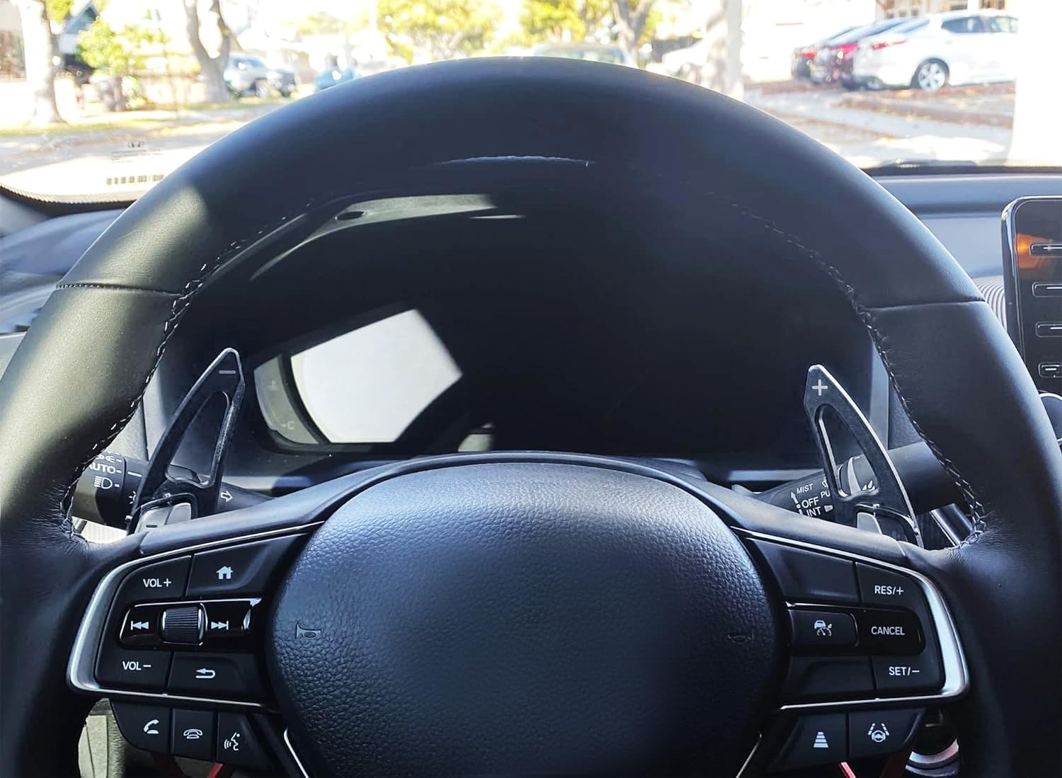 iJDMTOY Twill-Weave Carbon Fiber Pattern/Style Large Paddle Extensions Compatible with Honda 2022-up Civic, 2023-up Accord, CR-V, Acura Integra