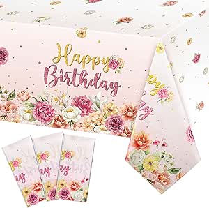 Puppy Paw Print Plastic Tablecloths - 3 Pack Large 108x54 Inch Dog Theme Party Decorations