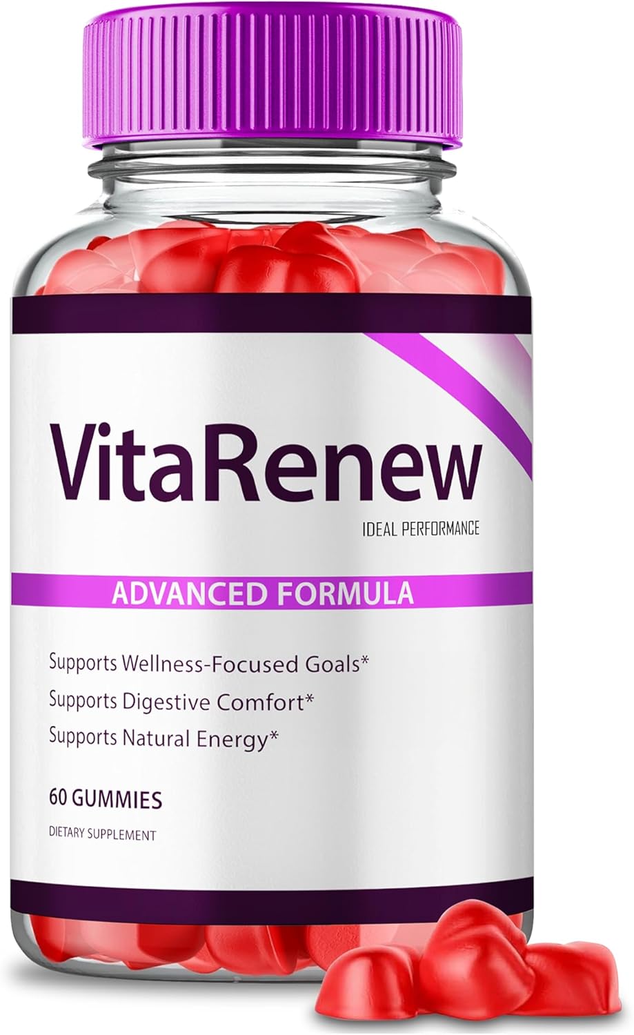 VitaRenew Advanced Gummies for Skin Health, VitaRenew Gummies for Skin Health - Maximum Strength, Keto+ ACV Gummys, All Natural Support Formula Keto+ACV, Vita Renew Gummy Reviews (1 Pack)