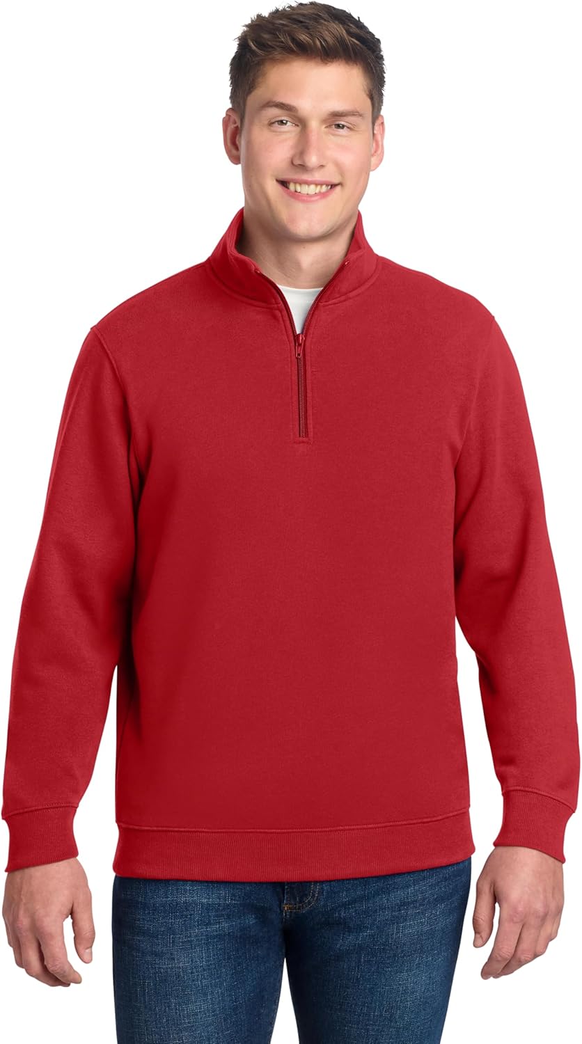 SPORT-TEK Unisex Quarter Zip Sweatshirt True Red