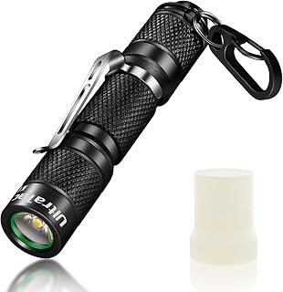 K1 Keychain Flashlight with Push Button, 180lm Waterproof AAA LED Flashlight Keychain for EDC, Camping, Hiking, Outdoor Activity and Emergency Use(Black)