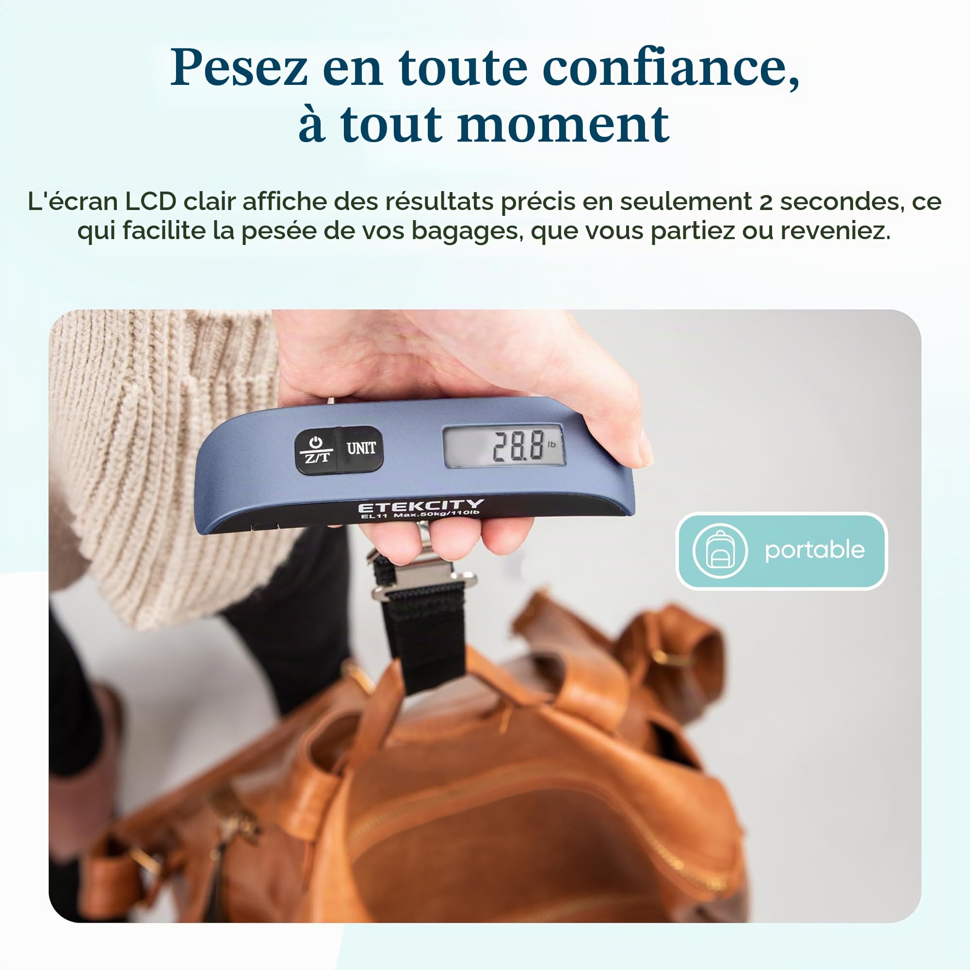 Etekcity Balance pour bagages, essentiels de voyage, bleu vif, 1 Count (Pack of 1), 1 paquet