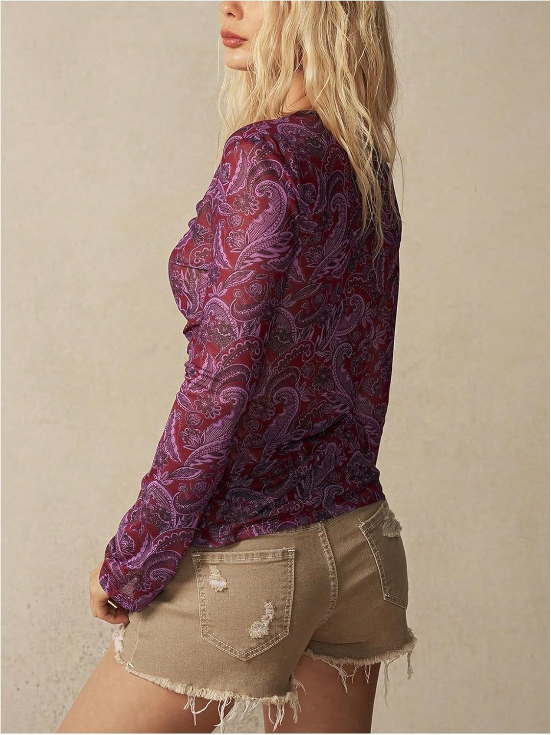 SweatyRocks Women's Long Sleeve Slim Fit Ruched Button Down Shirt Y2k Vintage Going Out Tops - Image 2