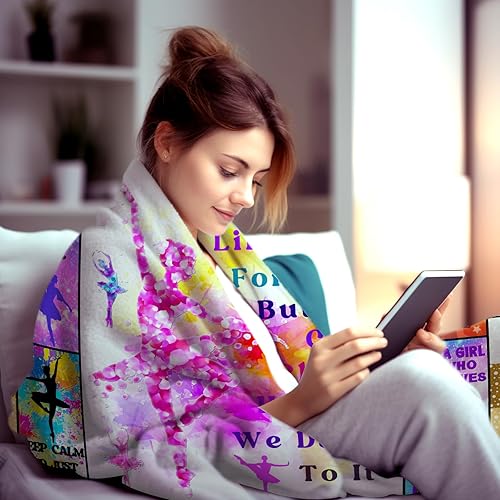 Miniatura 3 de Manta de baile suave y acogedora para cama, sofá, manta temática de baile, regalos de cumpleaños para adolescentes, niñas, profesores, mujeres, 50 x
