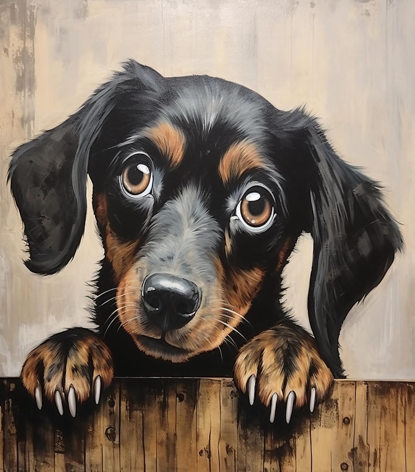 ZMHZMY DIY Paint by Numbers for Adults Dachshund Dog DIY Oil Painting Drawing Canvas with Brushes Art Decorations 40x50cm,40x50cm,No Frame