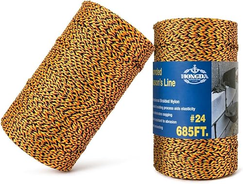 Miniatura 37 de HONGDA Líneas de cuerda de mampostería profesional, 500 pies #18 de nailon trenzado de nailon mason, cuerda duradera y versátil para proyectos