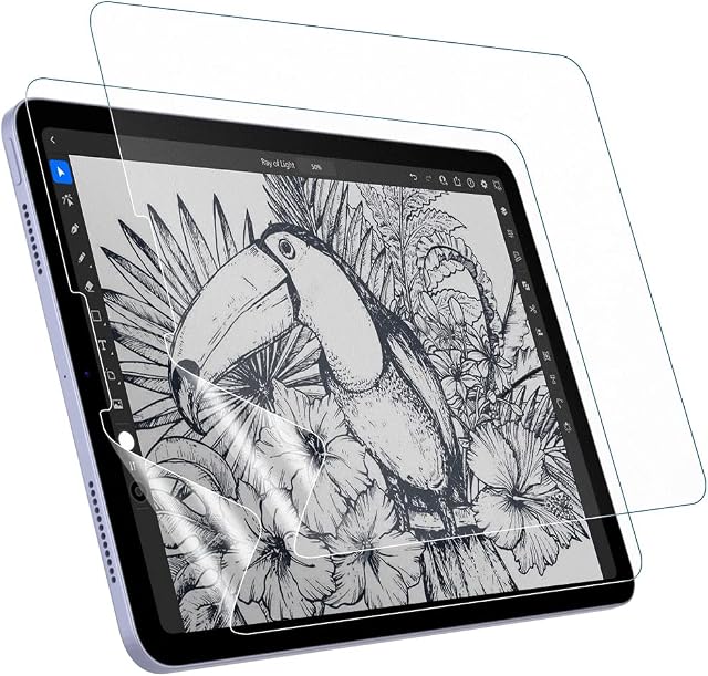 MoKo 2-Pack Paper Matte Screen Protector Fit iPad Pro 11 4th/3rd/2nd/1st Gen. 2022/2021/2020/2018, iPad Air 5/4 10.9 2022/2020, Anti-Scratch Anti-Glare Bubble-Free Film Support Apple Pencil, Matte