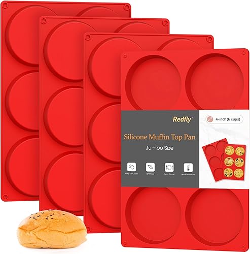 Miniatura 11 de Moldes de huevo de silicona Redfly para sándwiches de desayuno 3 piezas, moldes para huevos fritos de 4 pulgadas antiadherentes, moldes para