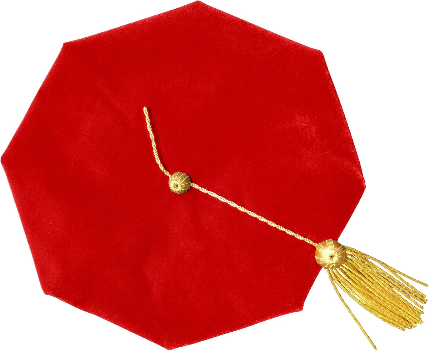 GradPlaza Doctoral Tam Graduaton Tam Velvet with Gold Tassel