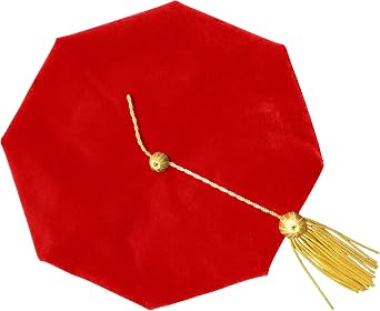 GradPlaza Doctoral Tam Graduaton Tam Velvet with Gold Tassel