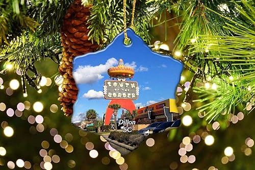 Miniatura 2 de "NA" Dillon South of The Border - Adorno de cerámica para árbol de Navidad, diseño de copos de nieve, de doble cara, porcelana, regalos para el hogar