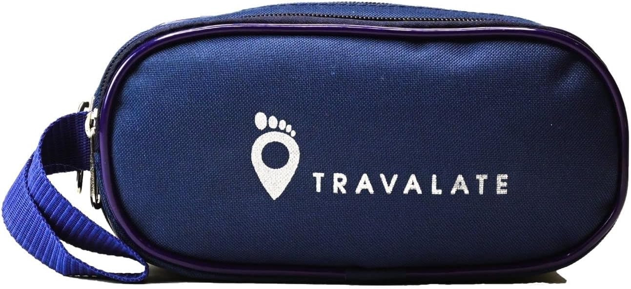 Travalateยฎ Toiletry Travel Bags Shaving Kit | Pouch | Bag for Men and Women, Zip Closer 3 Main Compartment Ideal to Organize Stuff During Traveling - Blue (21 X 11 X 11 cm)